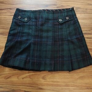 GAP Dark Green Plaid Mini Skirt